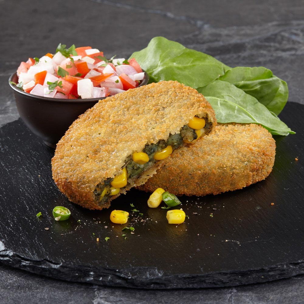 Spinach corn burger patty